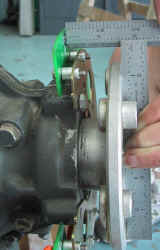 Crankshaft Flange to Hall Effect Sensor Face Measurement.  Click to enlarge.